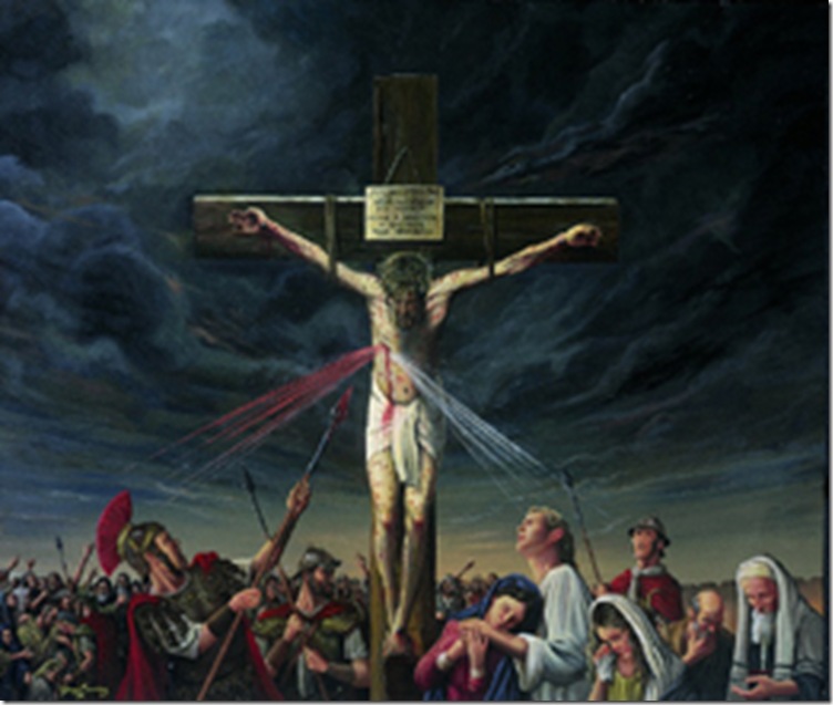 Evangelio según San Marcos: La pasión de Nuestro Señor Jesucristo caps 14 y 15. Tercera Parte: Crucificción, Entre malechores,Jesús Expiró,María al pie de la Cruz, Sepultura.  Domingo de Ramos 1 de Abril de 2012. n