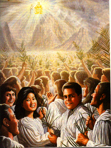 2a lect del libro del Apocalipsis del Apóstol San Juan 7,9.14-17. Domingo 21 de Abril de 2013.