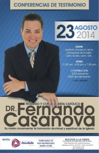 Conferencia: Dr. Fernando Casanova en León  23 de agosto 2014.