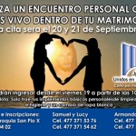 Encuentro matrimonial 20 y 21 de septiembre San Pío X.