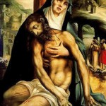 Los dolores de María Sexto dolor: Jesús es bajado de la cruz y puesto en mis brazos.
