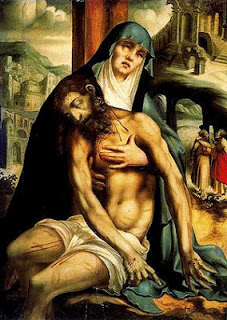 Los dolores de María Sexto dolor: Jesús es bajado de la cruz y puesto en mis brazos.
