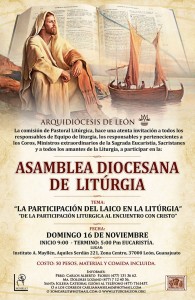 Invitación, asamblea diocesana de liturgia. Arquidiócesis de León.