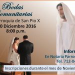 Magnífica noticia: “Bodas comunitarias” parroquia San Pío X.