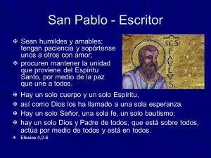 De la carta del Apóstol San Pablo a los Efesios 4,1-6. Viernes 26 de Octubre de 2018. Por la remisión de los pecados.