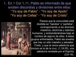 2a lect de la 1a carta del Apóstol San Pablo a los Corintios 1,10-13.17. Domingo 26 de Enero de 2020.