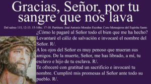 Salmo 115,12-13.15-18. Viernes 1 de Abril de 2021. JUEVES SANTO DE LA CENA DEL SEÑOR.- INSTITUCIÓN DE LA EUCARISTÍA, DEL SACERDOCIO Y MANDAMIENTO DEL SEÑOR.