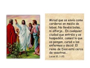 Evangelio San Lucas 10,1-12. Jueves 30 de Septiembre de 2021.