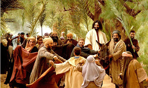 Cristianos reconociendo que Jesús es el mesías Jn 12, 12-18.